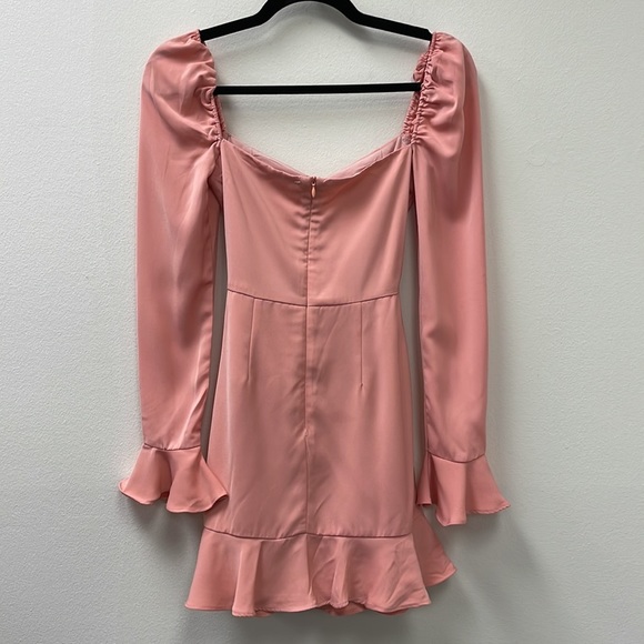 More TO COME Khloe Ruffle Sleeve Mini Dress in Blush - Picture 5 of 5